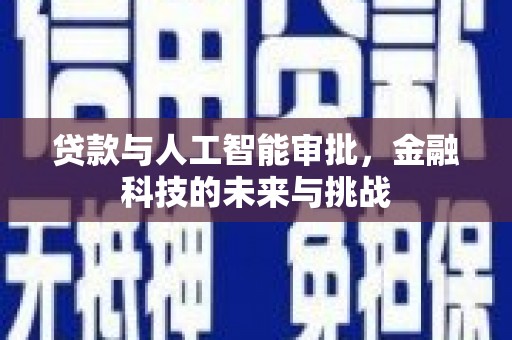 清溪贷款与人工智能审批，金融科技的未来与挑战