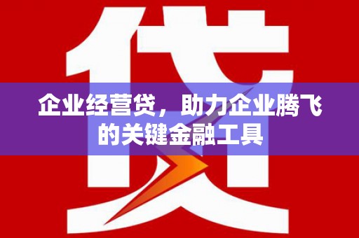 清溪企业经营贷，助力企业腾飞的关键金融工具