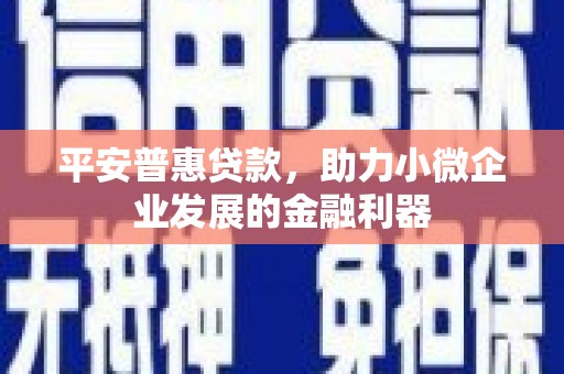 清溪平安普惠贷款，助力小微企业发展的金融利器